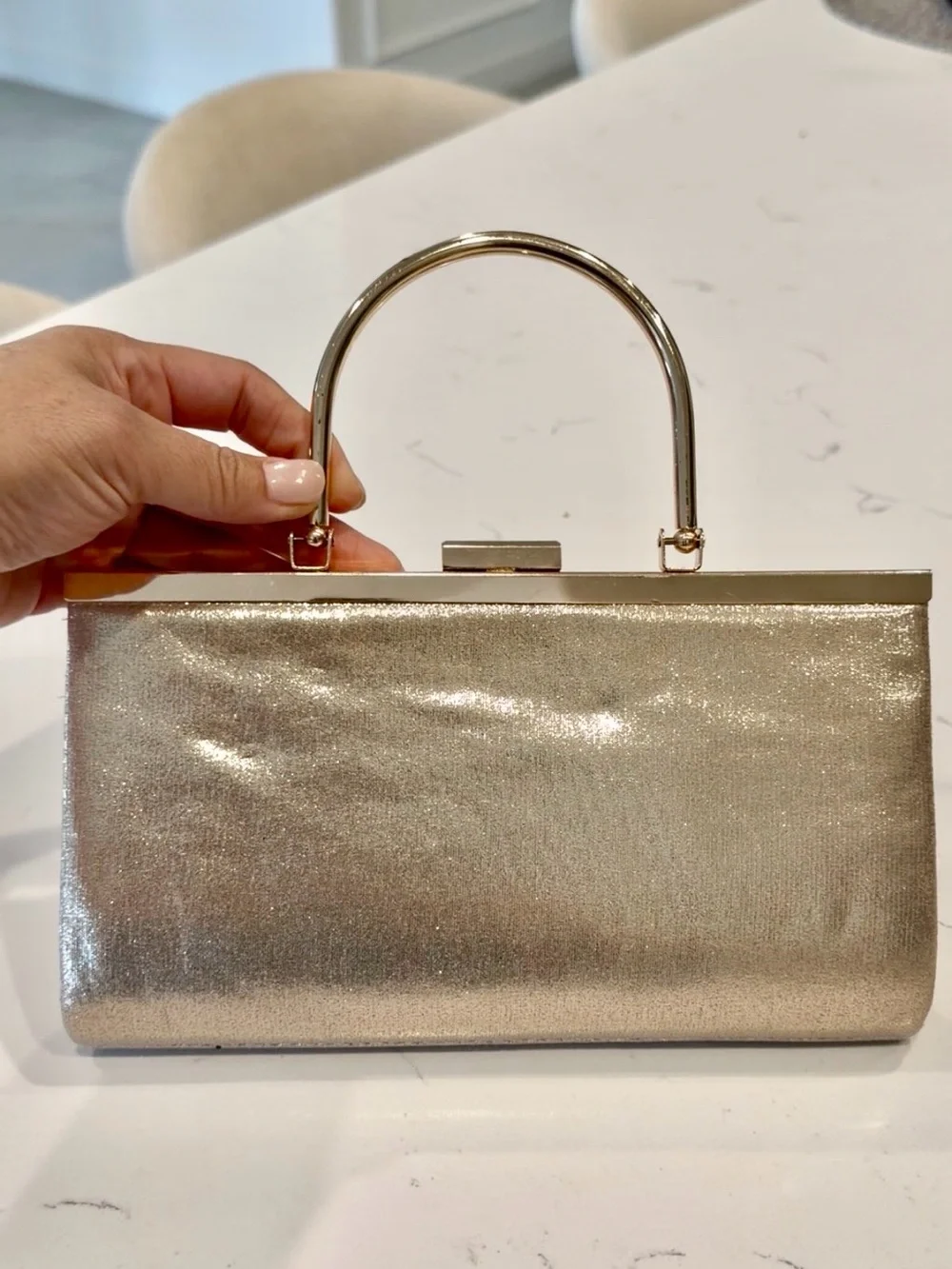 Gold Crystal-Studded Evening Clutch/handbag